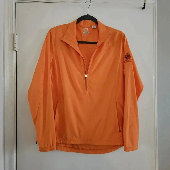 Boca Raton Resort & Club Womens Orange Windbreaker 1/2 Zip Small - Picture 1 of 9
